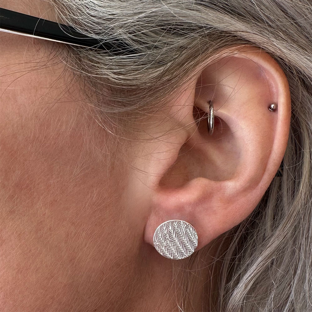 Pressed Feather Studs