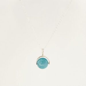 Spinning Morganite Pendant - Bright Blue